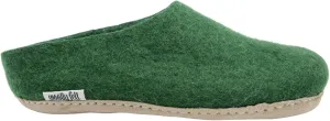 Forest Green Handmade Indoor Slippers, Soft, Cozy & Durable Slip Ons, Pure Merino Wool Slippers For Men And Women