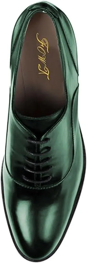 FOWT Women Almond Toe Lace Up Oxfords Stacked Slip On Block Mid Heel Classic Daily Office Party Shoes Size 4-16 US