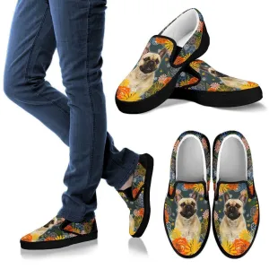 French Bulldog Floral Slip Ons Shoes For Dog Mom