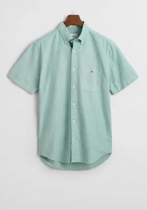 Gant Oxford Short Sleeve Shirt, Deep Green