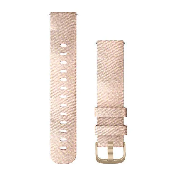 Garmin Quick Release 20mm - Blush Pink/Light Gold Woven Nylon Band