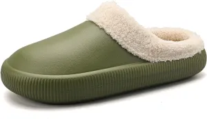 gigididi Unisex Winter Fur Lined Clogs Room Shoes, Warm and Fuzzy House Slippers
