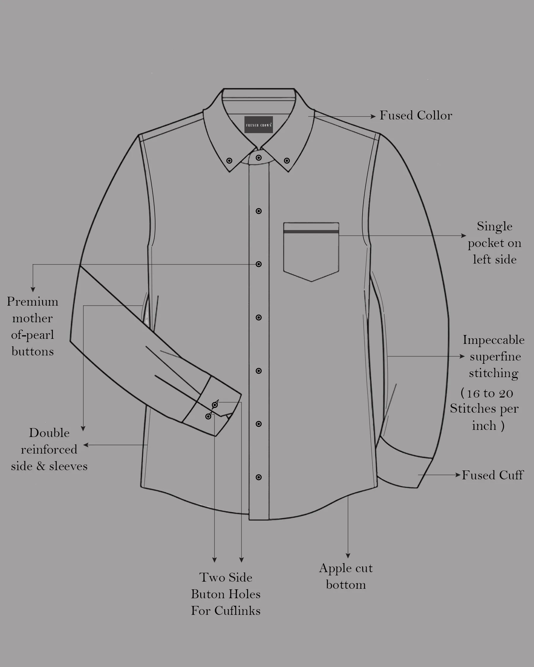 Glaucous Blue and White Pinstriped Royal Oxford Shirt