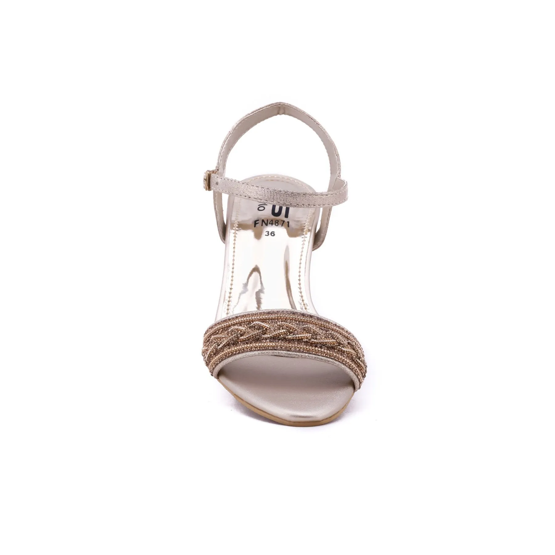 Golden Color Fancy Sandals FN4871