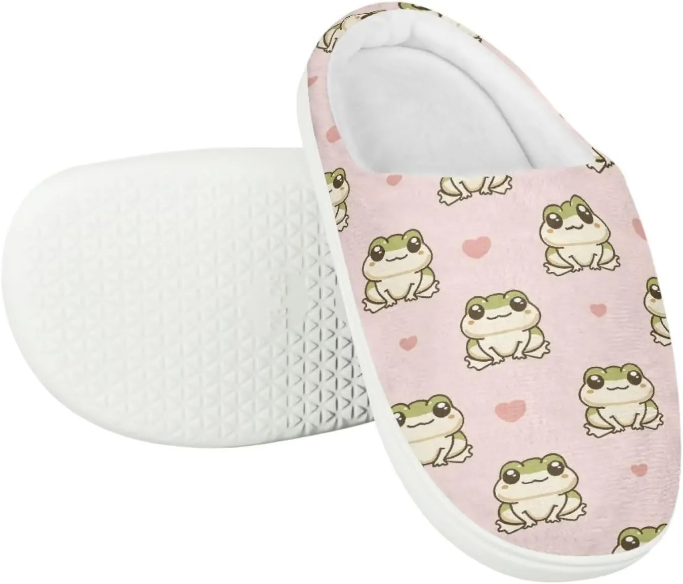 GOSTONG Unisex Kids Slippers Casual Home Slippers Warm Fuzzy Winter Slippers Non Slip Soft Walking Shoes White Sole US 9-16