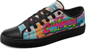 Graffiti Art Low Top Canvas Sneakers Fashion Unisex Streetwear Shoes for Boys Girls Lightweight Casual Footwear