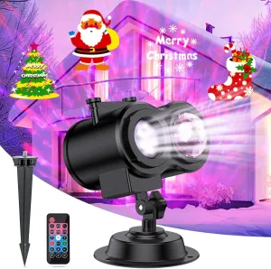 Halloween Christmas Projector Lights Outdoor Waterproof Holiday Projector 14 HD Slides (3D Ocean Wave  Patterns) LED Landscape Lights Lights Xmas Halloween Decorations Projector for Yard Garden