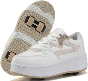 HHSTS Roller Skate Shoes for Kids Boys Girls Upgraded Fashion Sneakers with Detachable 4-Wheels for Kid Sport Shoes Christmas Birthday Gifts