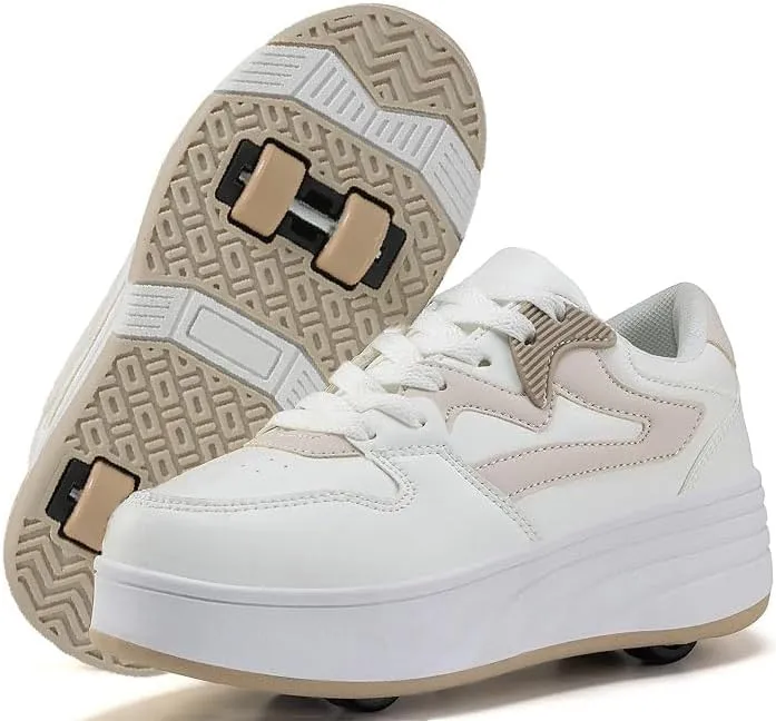 HHSTS Roller Skate Shoes for Kids Boys Girls Upgraded Fashion Sneakers with Detachable 4-Wheels for Kid Sport Shoes Christmas Birthday Gifts