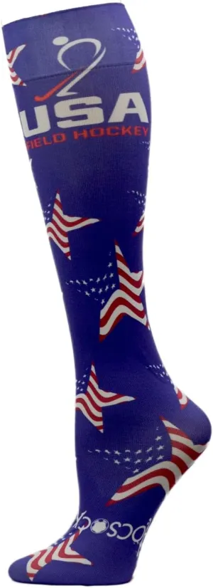Hocsocx Team USA 2019 Socks Performance Liner Moisture-Wicking Protection for Field Hockey, Ice Hockey, and Soccer