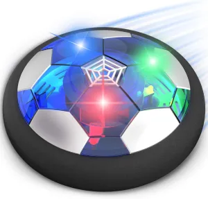 Hover Soccer Ball Boy Toy, Air Power Floating Hover Soccer with LED Light & Soft Foam Bumper, Kids Training Soccer Ball Indoor Outdoor Game, Birthday Gifts for Age 3 4 5 6-10 Years Old Boys Girls