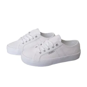 Human Shoes Lift Canvas Shoe in White