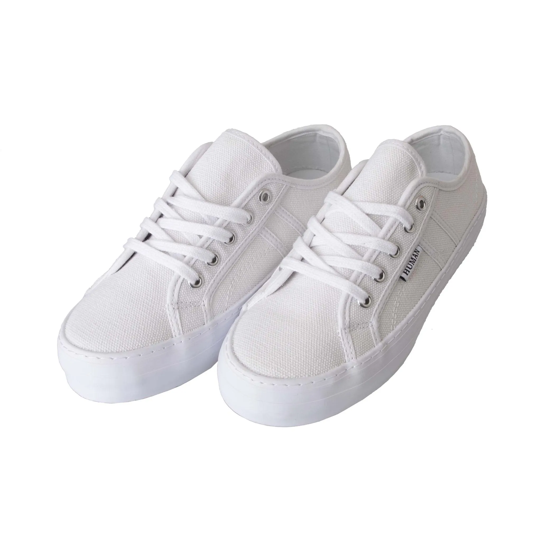 Human Shoes Lift Canvas Shoe in White