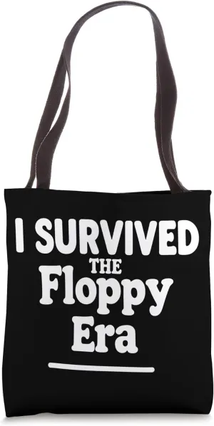 I Survived The Floppy Era Retro Computer Joke Tote Bag