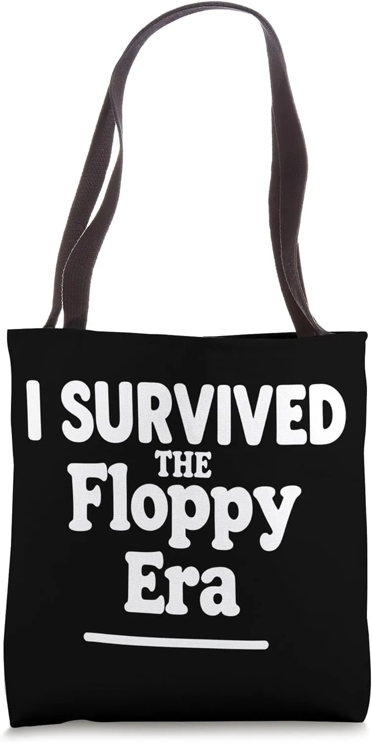 I Survived The Floppy Era Retro Computer Joke Tote Bag