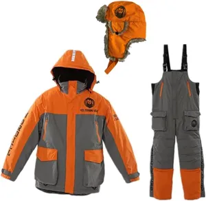 Ice Fishing Suit, Insulated Bibs Jacket and Hat, Waterproof Gear for Ice Fishing and Snowmobiling(Large Size)