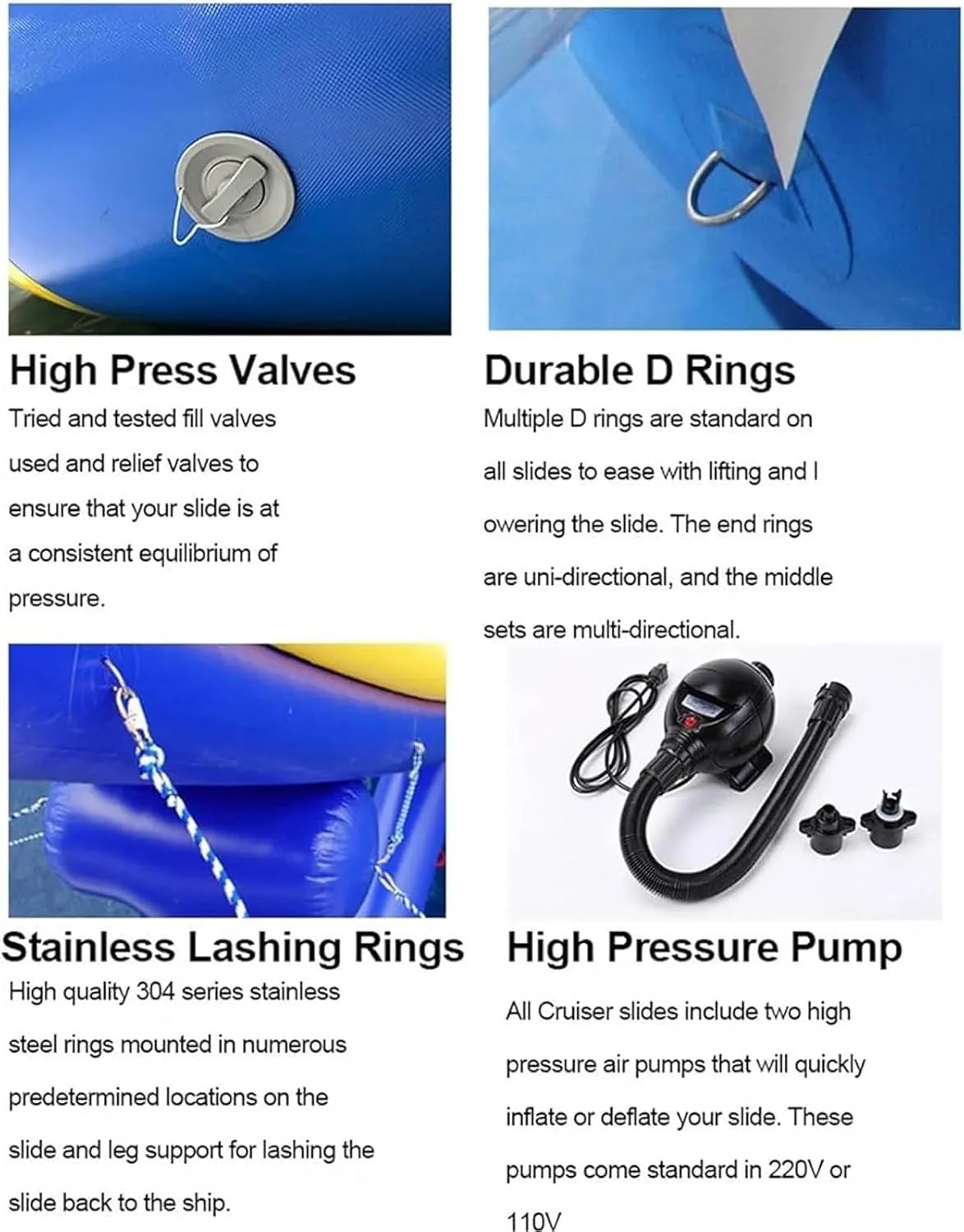 Inflatable Water Slide Commercial Customization with Air Pump and Protective Net for Yacht Boat
