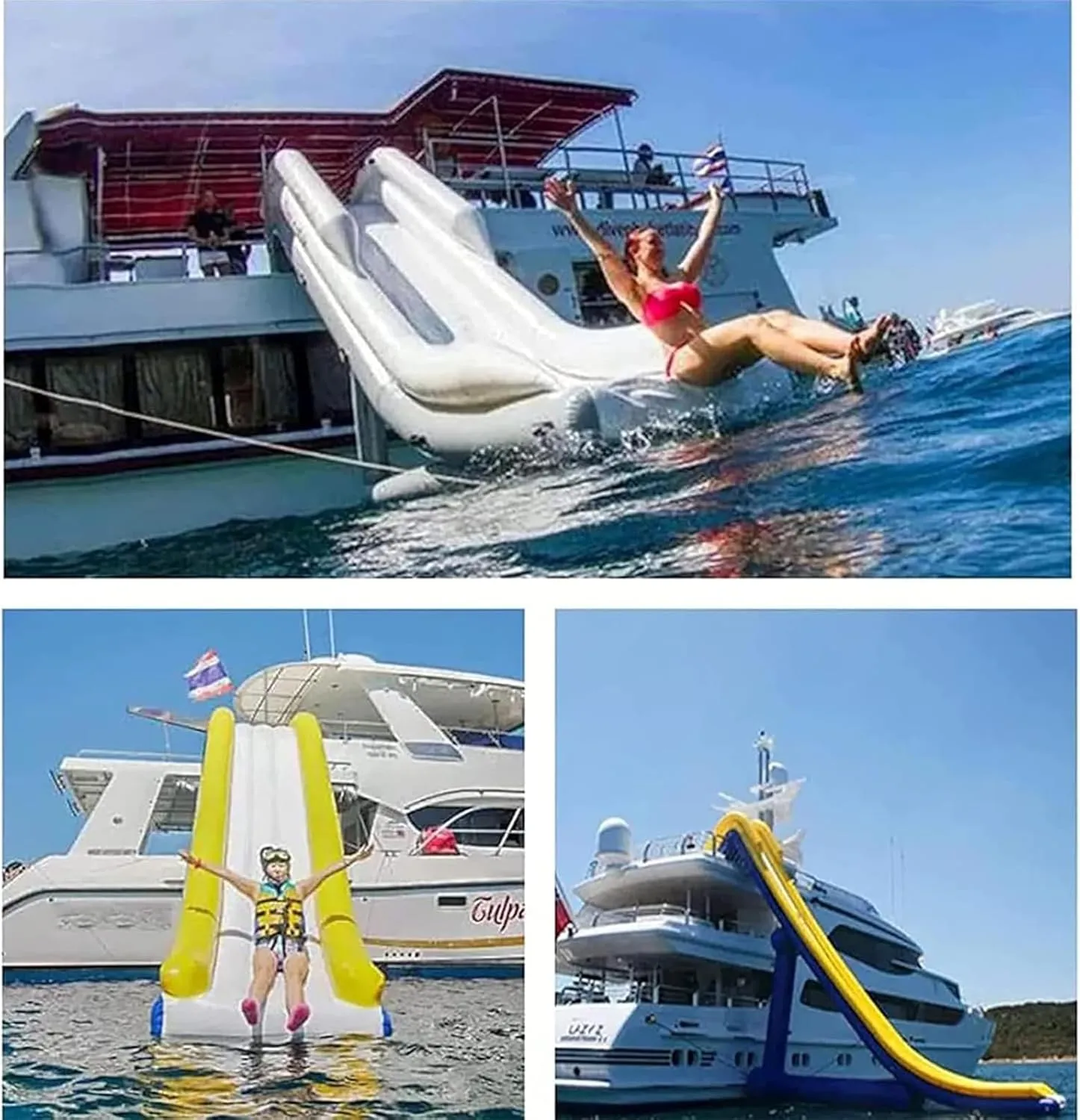 Inflatable Water Slide Commercial Customization with Air Pump and Protective Net for Yacht Boat