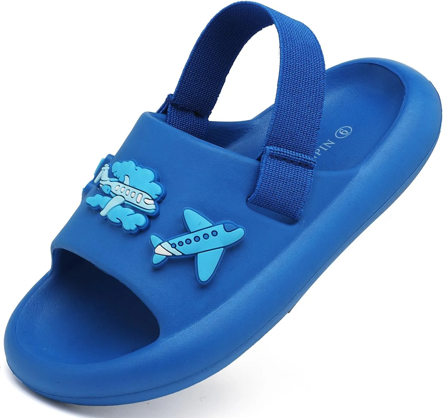 INMINPIN Toddler Boys Girls Slides Sandals Comfort Beach Pool Shower Slippers with Elastic Back Strap