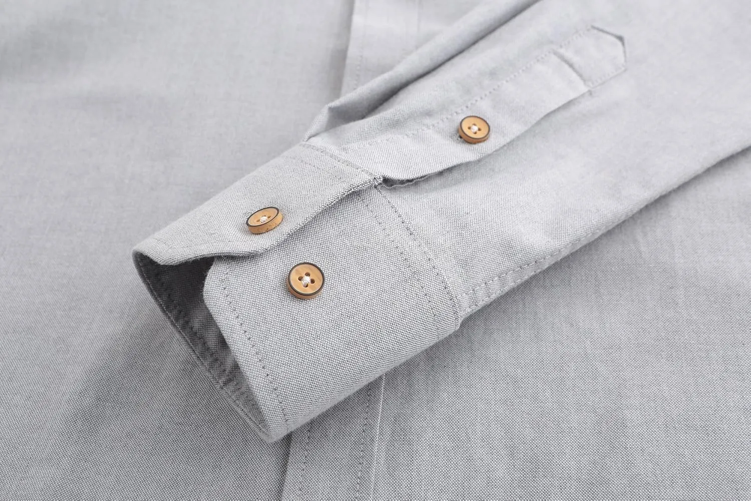 Jandukar Banded Collar Dress Shirts for Men Long Sleeve Oxford Button Down Mandarin Collar Shirt