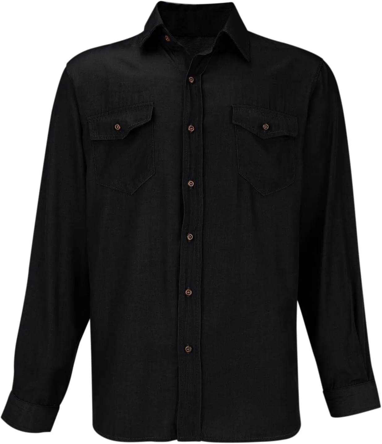 Jean Shirt for Men Long Sleeve Denim Cowboy Button Up Casual Pocket Big and Tall Summer Collared Shirt Holiday Stylish Shirts
