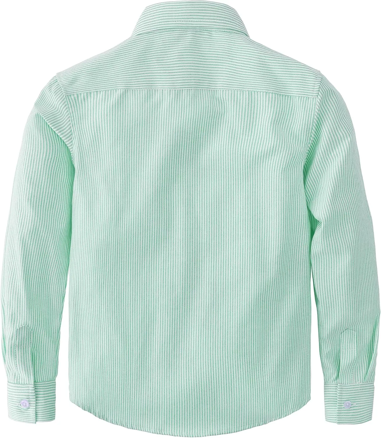 JOGAL Boys Long Sleeve Oxford Dress Shirts Casual Button Down Shirts Striped Tops for 6-14 Years