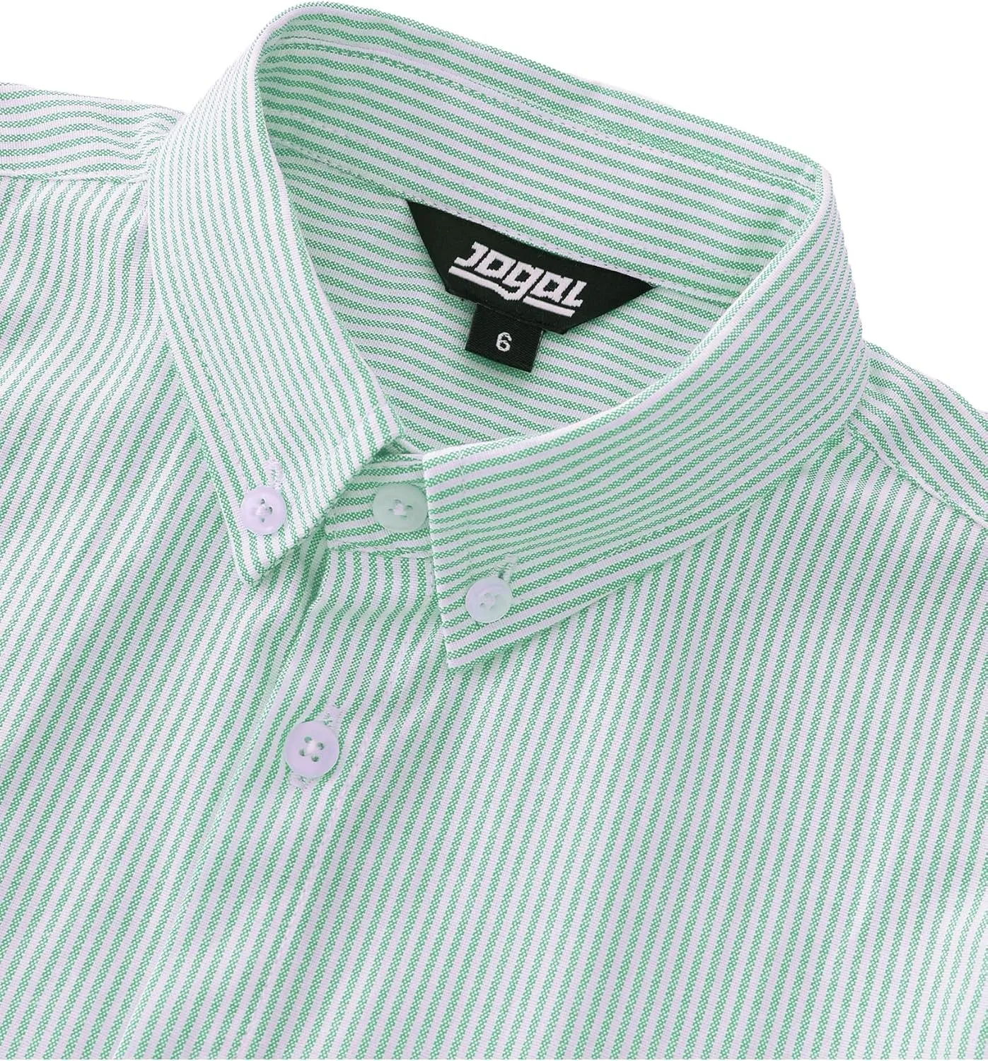 JOGAL Boys Long Sleeve Oxford Dress Shirts Casual Button Down Shirts Striped Tops for 6-14 Years
