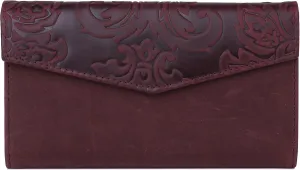 Julia Buxton Tooled Leather Organizer Clutch