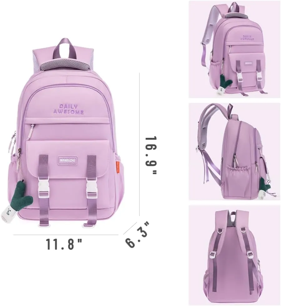 Kawaii Backpack with Cute Pendant Accessories Aesthetic Casual Travel Backpack Unisex 20L (pink)