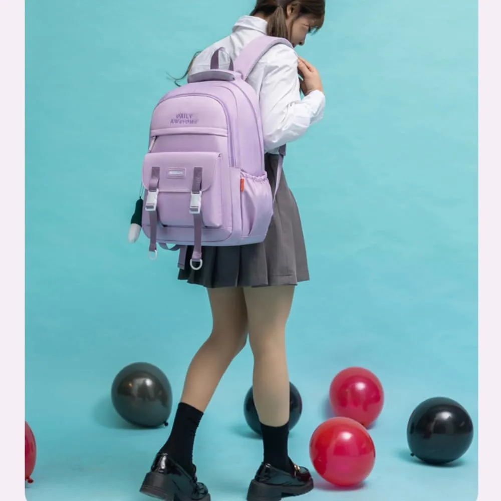 Kawaii Backpack with Cute Pendant Accessories Aesthetic Casual Travel Backpack Unisex 20L (pink)