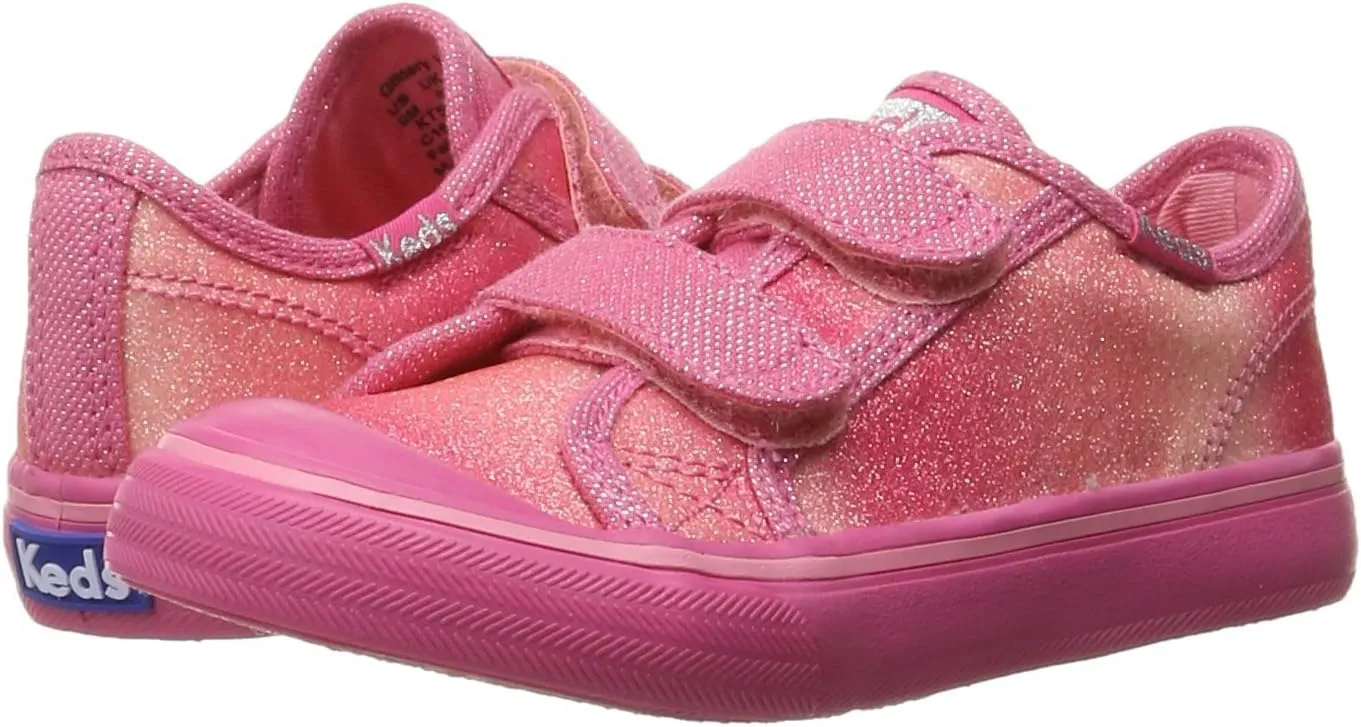 Keds Glittery Hook & Loop Sneaker (Toddler/Little Kid)