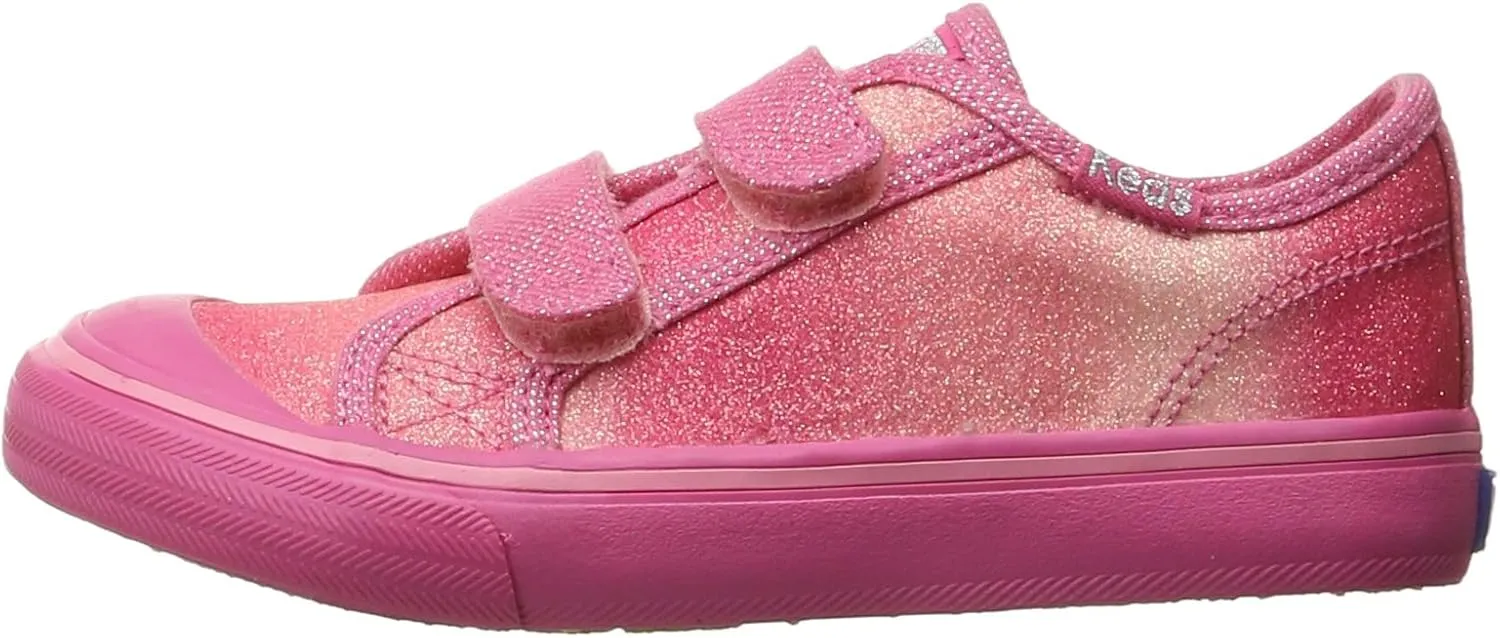 Keds Glittery Hook & Loop Sneaker (Toddler/Little Kid)