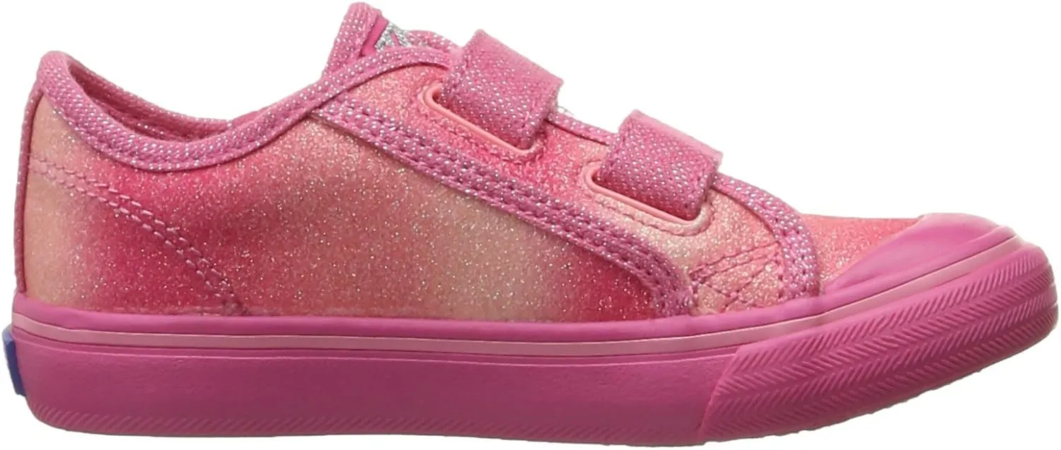 Keds Glittery Hook & Loop Sneaker (Toddler/Little Kid)