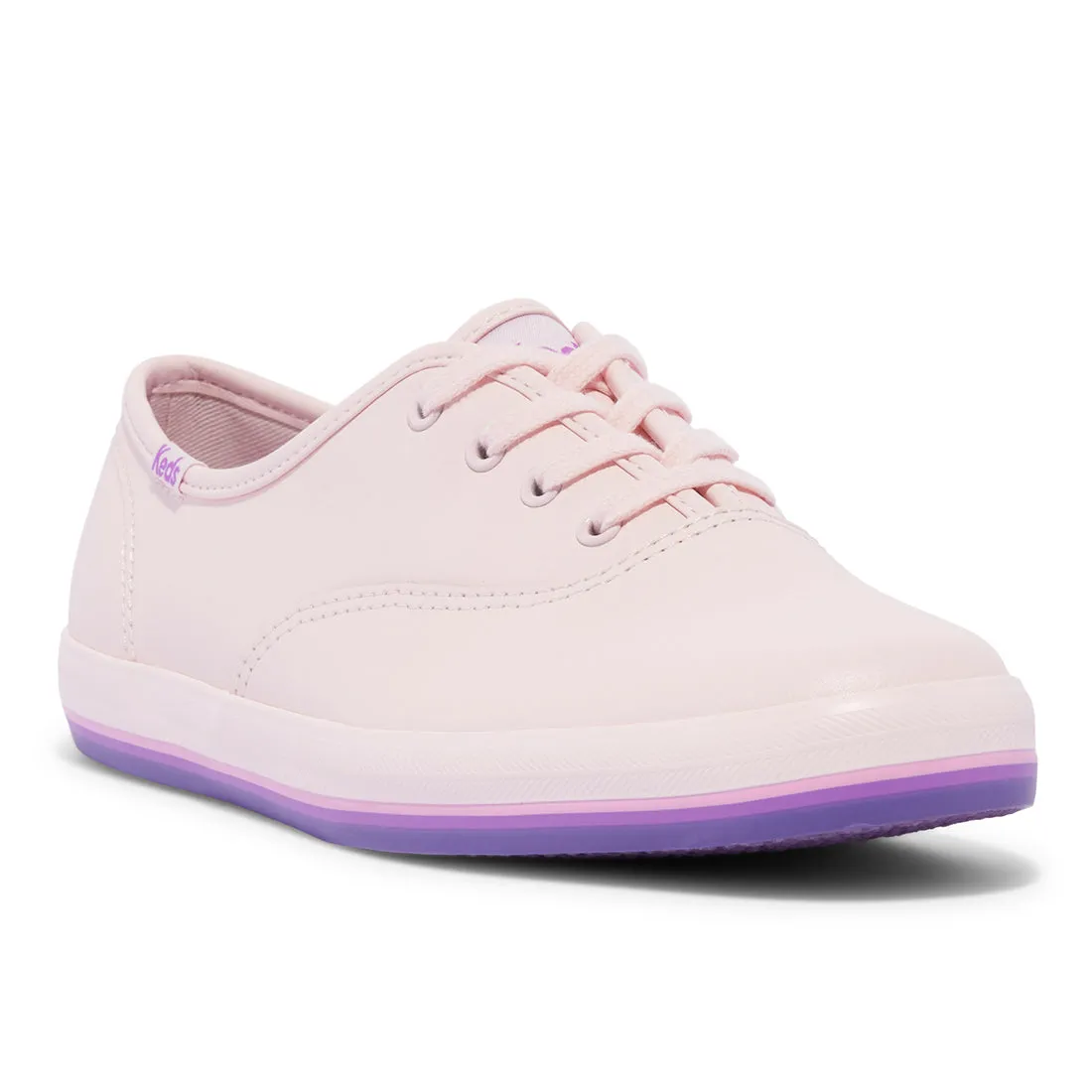 Keds Womens' Champion Leather Bottom Foxing Stripe Pink/Purple (WH68175)