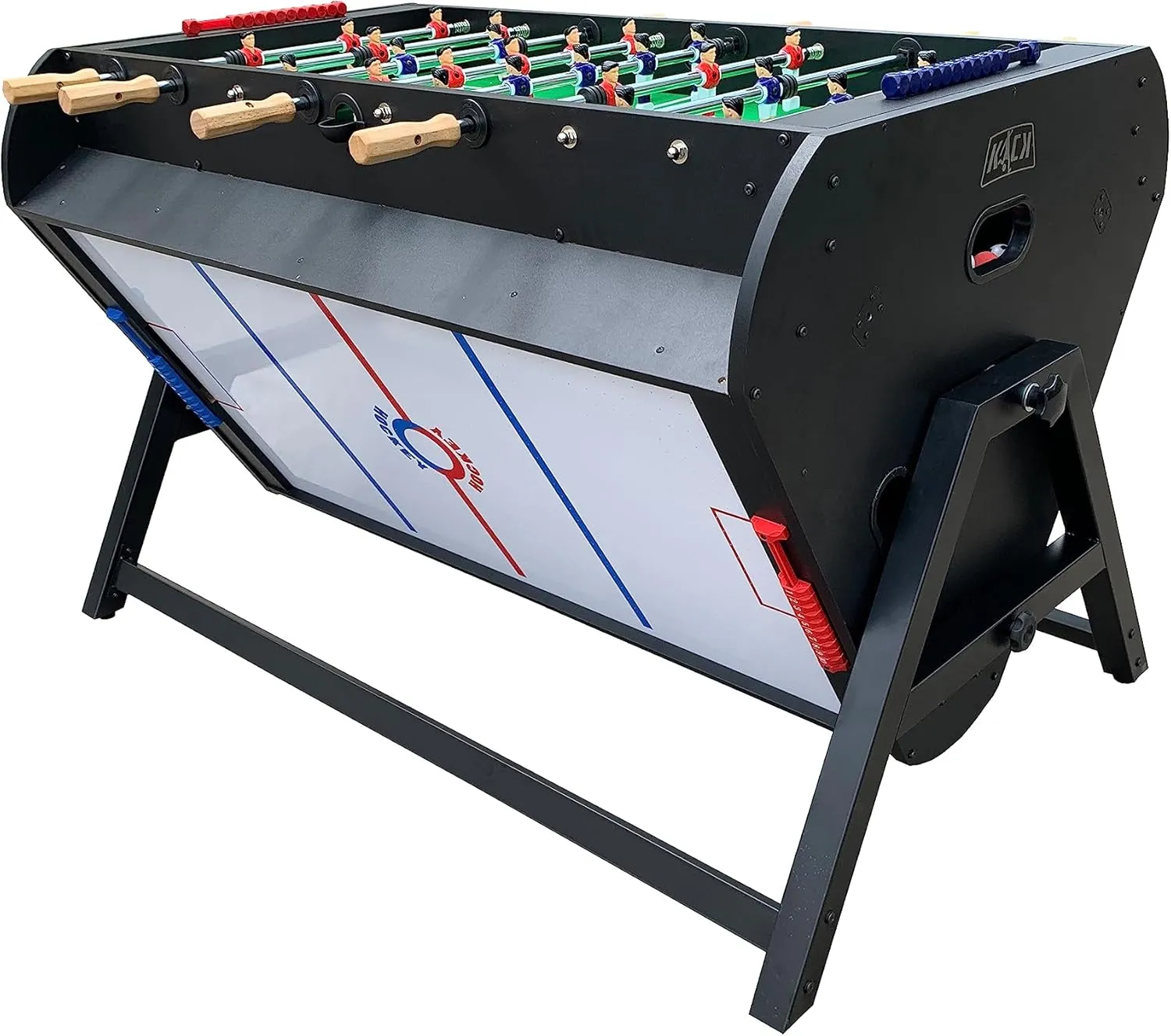 KICK Triplex 55″ Telescopic Rods 3-in-1 Swivel Multi Game Table - Combo Game Table Set - Billiards, Air-Hockey and a Foosball for Home, Game Room, Friends and Family!