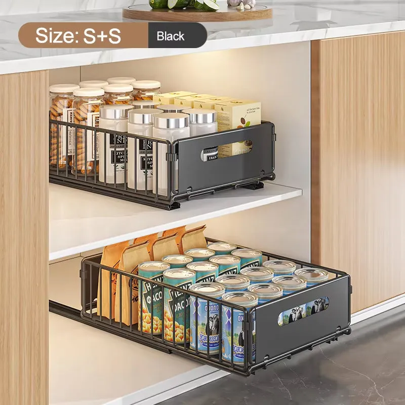 Kitchen Storage Rack Pull Out Cabinet Organizer Slide Drawer Storage Tray Seasoning Bottle Spice Storage Rack Kitchen Organizer