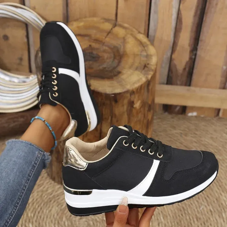 Lace Up Wedge Sneakers