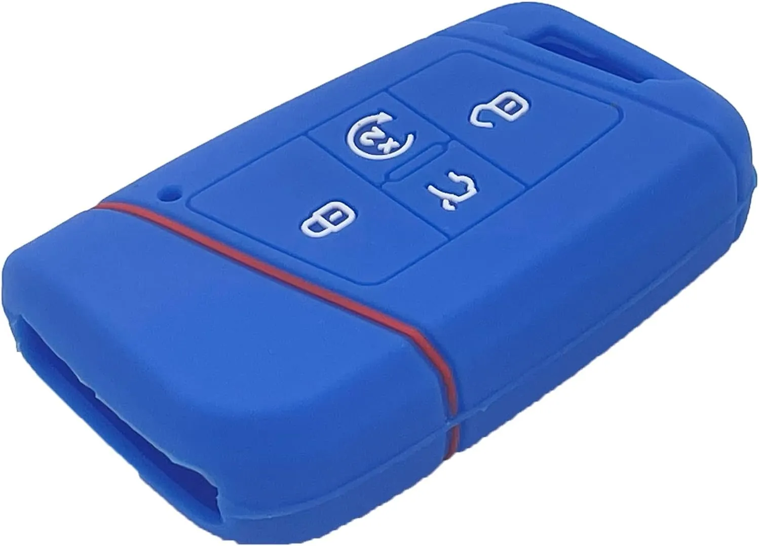 LemSa 2pcs Silicone 4 Buttons Smart Key Fob Cover Remote Keyless Entry Bag Compatible with 2021 2020 2019 VW Volkswagen Tiguan Atlas Jetta Passat Golf Alltrack Push Start, Black Blue