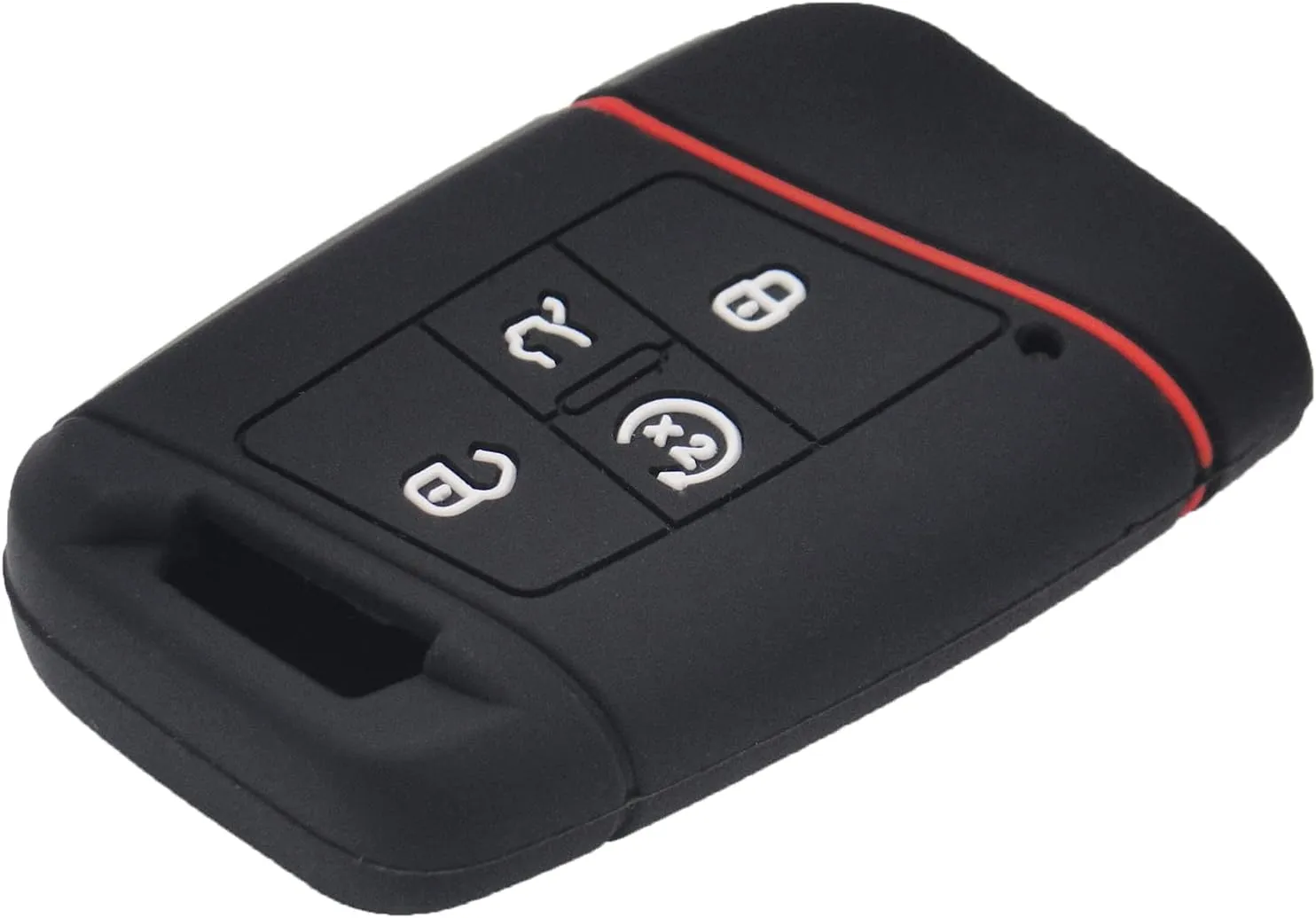LemSa 2pcs Silicone 4 Buttons Smart Key Fob Cover Remote Keyless Entry Bag Compatible with 2021 2020 2019 VW Volkswagen Tiguan Atlas Jetta Passat Golf Alltrack Push Start, Black Blue