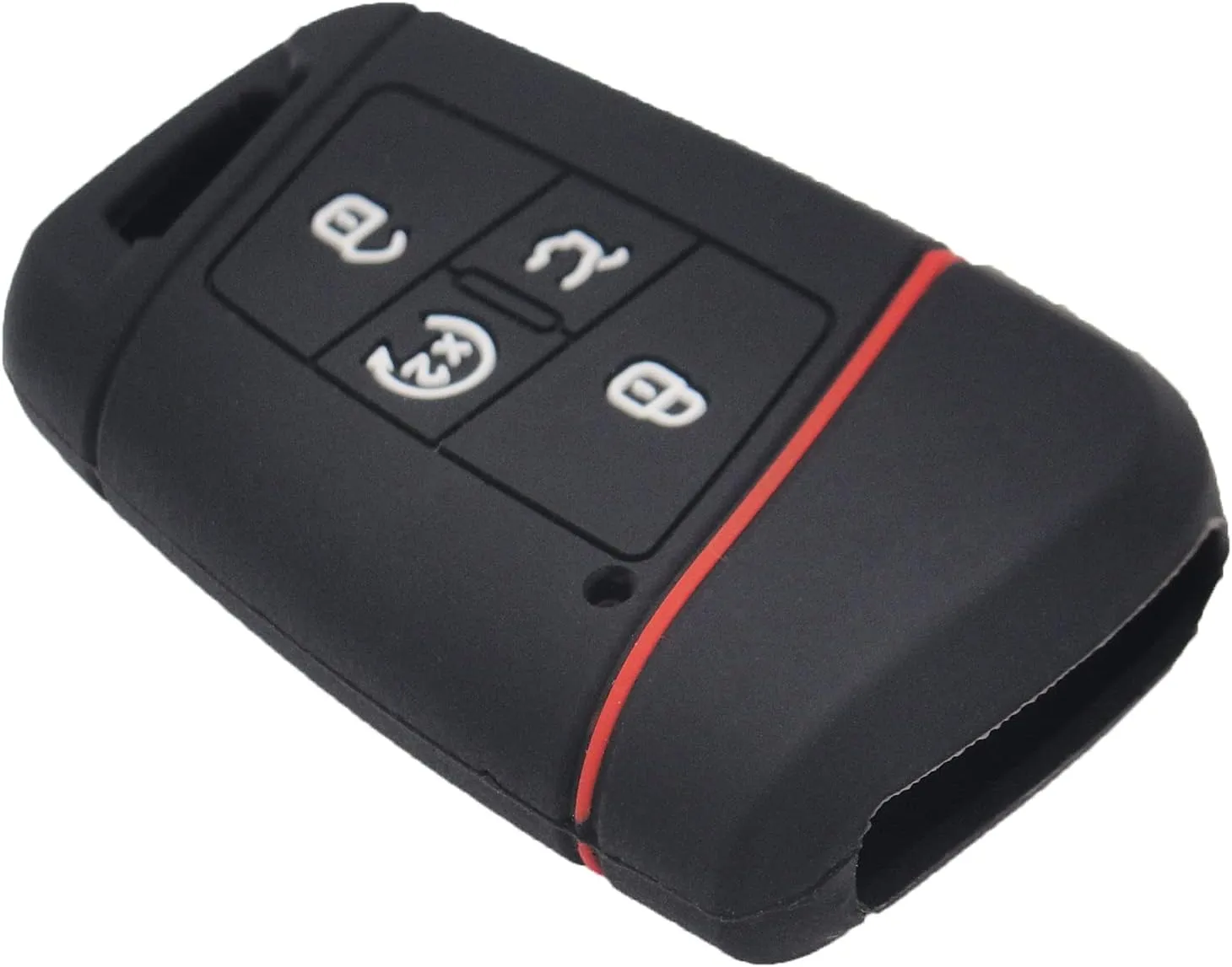 LemSa 2pcs Silicone 4 Buttons Smart Key Fob Cover Remote Keyless Entry Bag Compatible with 2021 2020 2019 VW Volkswagen Tiguan Atlas Jetta Passat Golf Alltrack Push Start, Black Blue