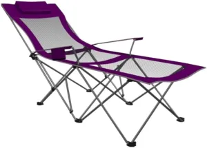 Lightweight Camping Chair Portable Camping Chair with Footrest Mesh Backrest Folding Reclining Lunch Break Bed Sitting Lying Dual-Purpose Beach Seat Outdoor Hiking (Color : C)