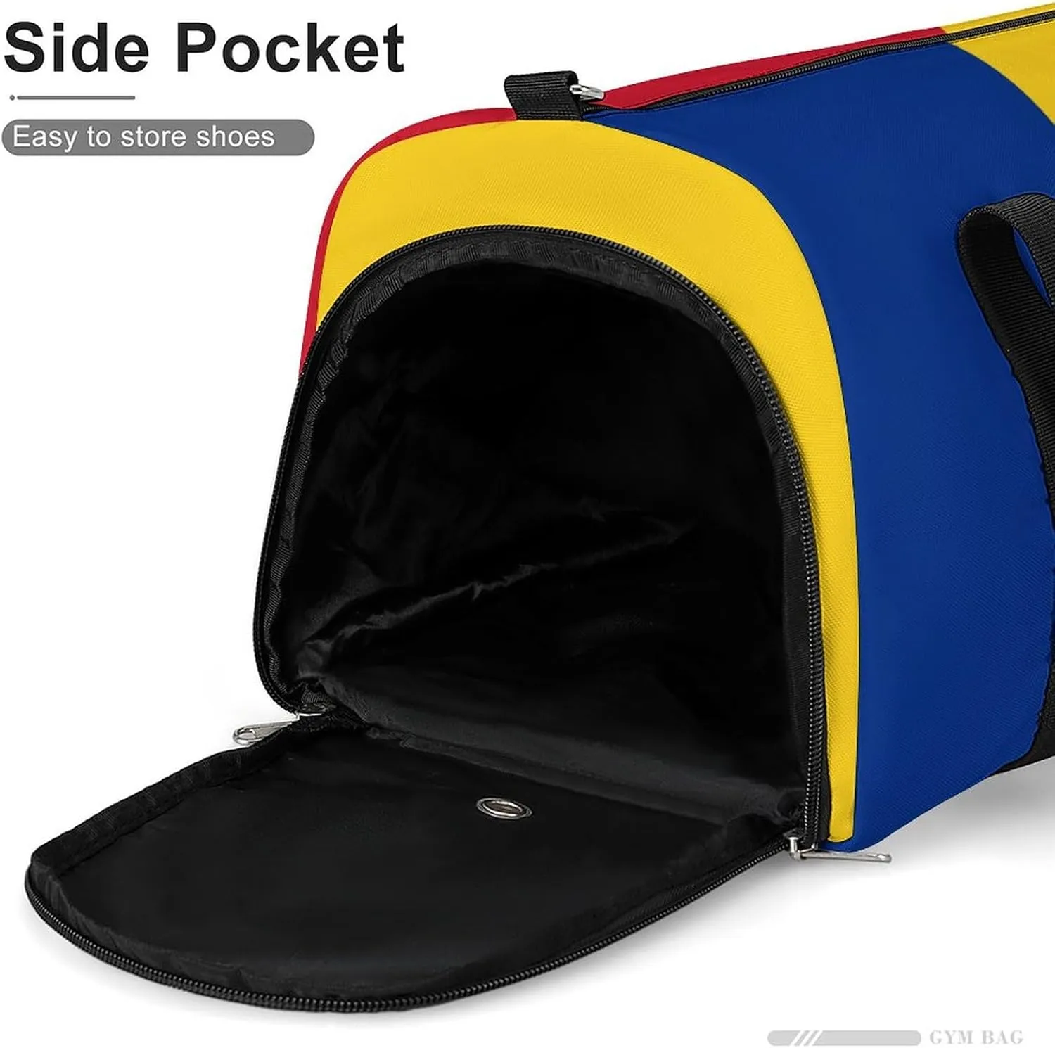 Lightweight Romanian Flag Duffel Bag for Boys Girls with Wet Pocket Gym Tote
