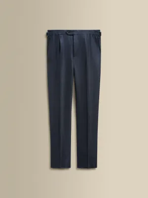 Linen Wool Single Pleat Tailored Trousers