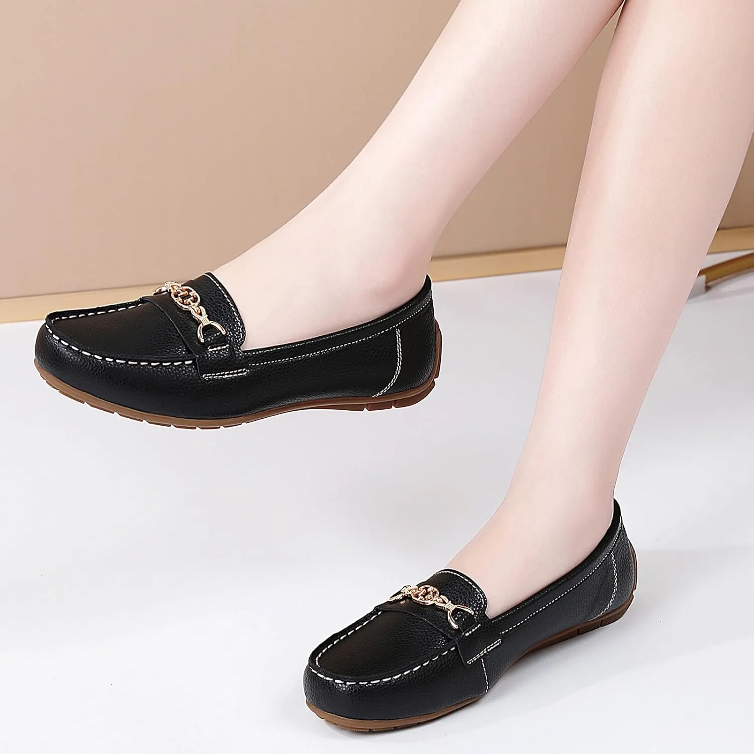 Loafers for Women Comfortable Flats Penny Loafers Slip-Ons Women's Driving Mocs Walking Shoes Ladies Work Business Casual Dress