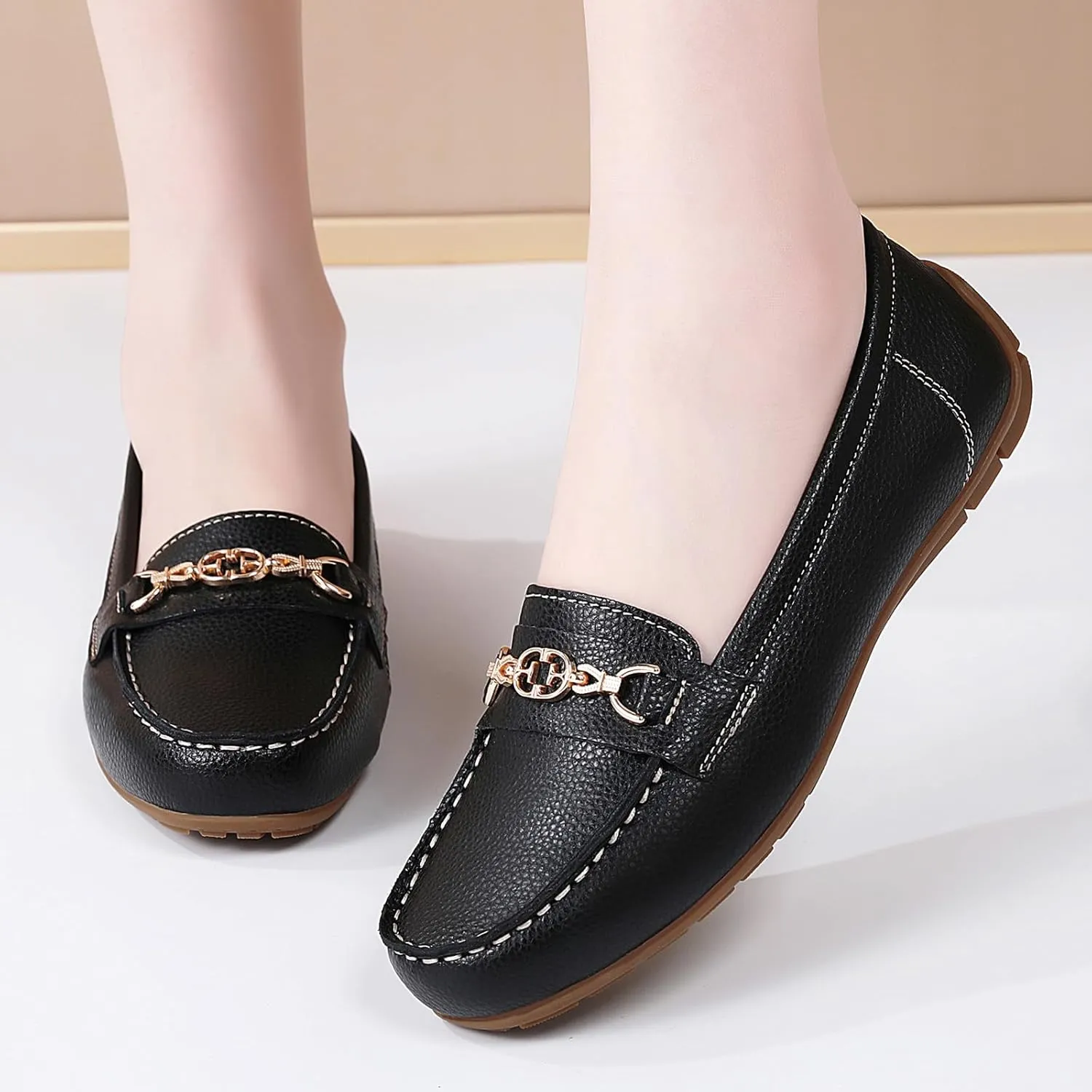 Loafers for Women Comfortable Flats Penny Loafers Slip-Ons Women's Driving Mocs Walking Shoes Ladies Work Business Casual Dress