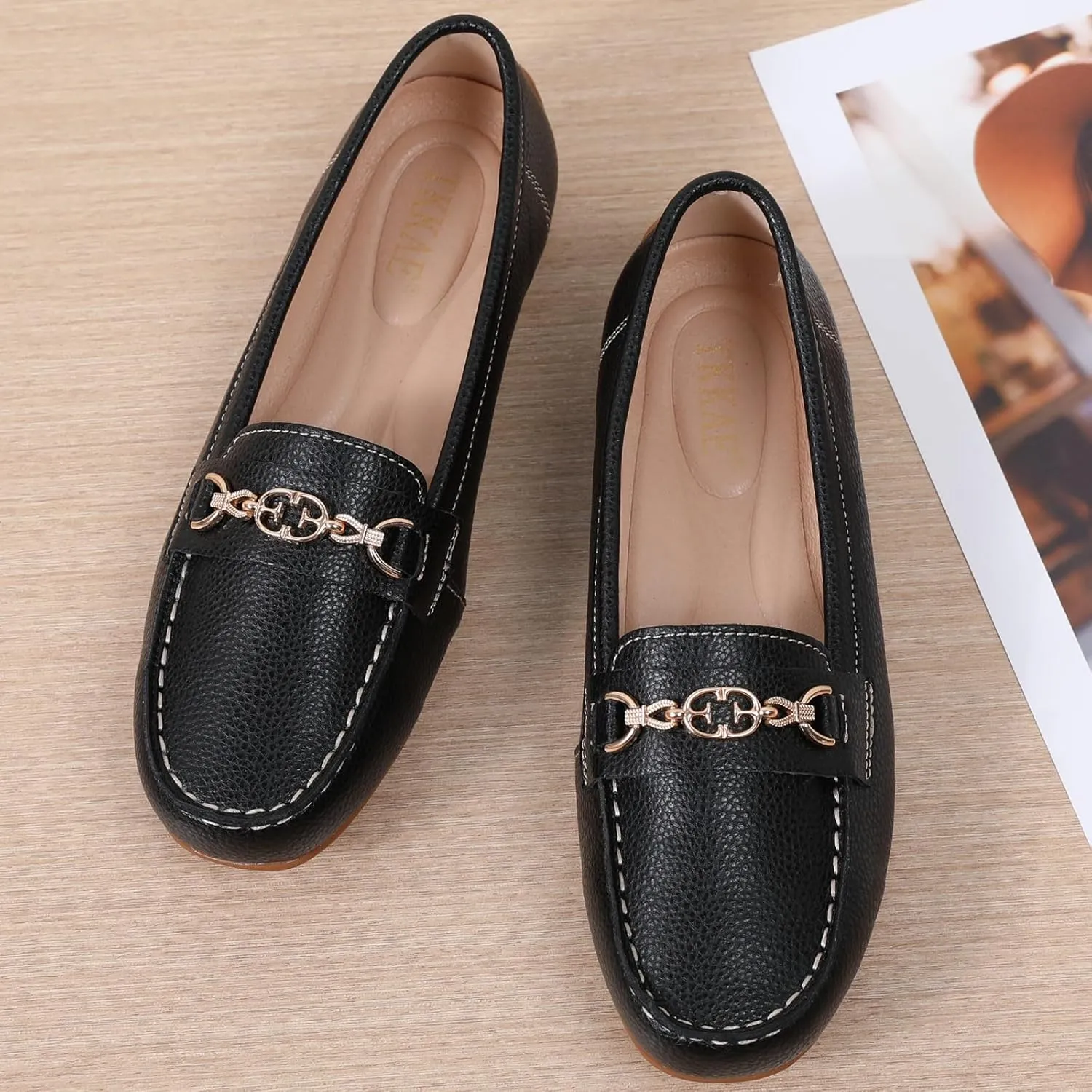 Loafers for Women Comfortable Flats Penny Loafers Slip-Ons Women's Driving Mocs Walking Shoes Ladies Work Business Casual Dress