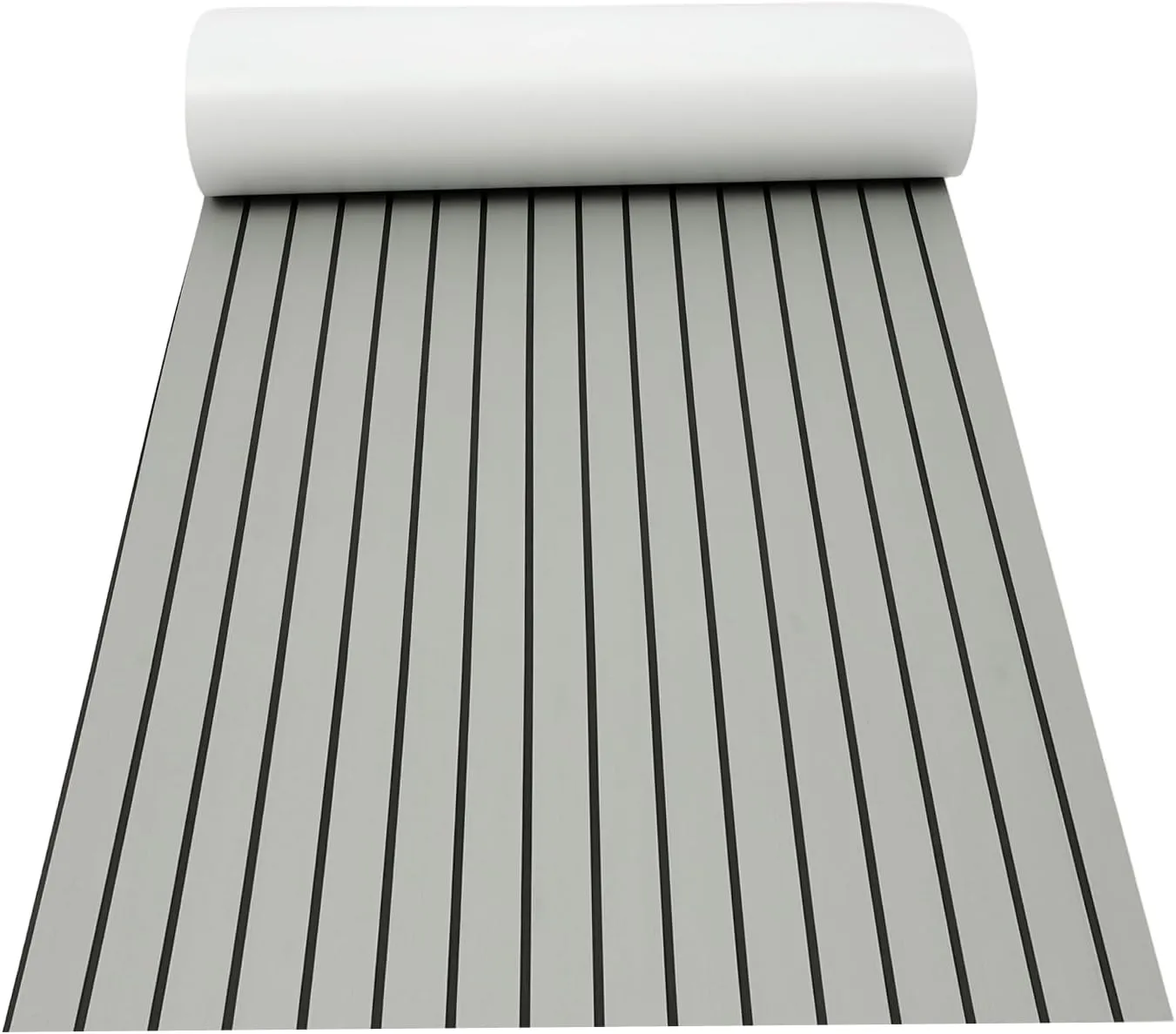 LOYALHEARTDY Boat Flooring EVA Foam Decking Sheet Faux Teak Marine Mat Marine Carpet Mat Non-Slip Self-Adhesive Flooring Mat for Marine RV Yacht Kayak 94.5''x35.4''