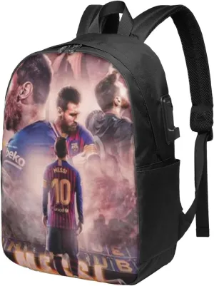 M-essi simple large capacity backpack, the whole bag is stylish and lightweight, the main bag is large enough Black