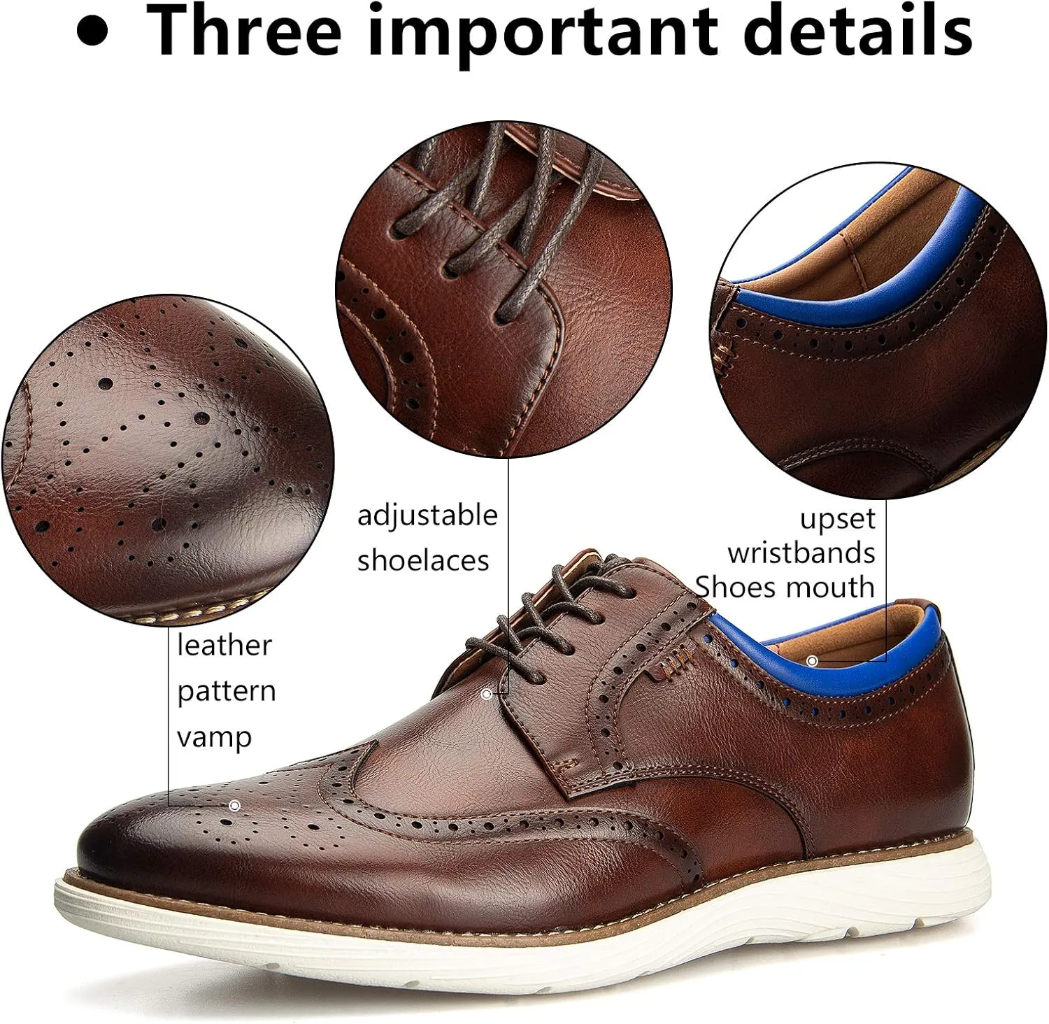 Meijiana Men's Oxford Shoes - Blue - Casual Dress Shoes