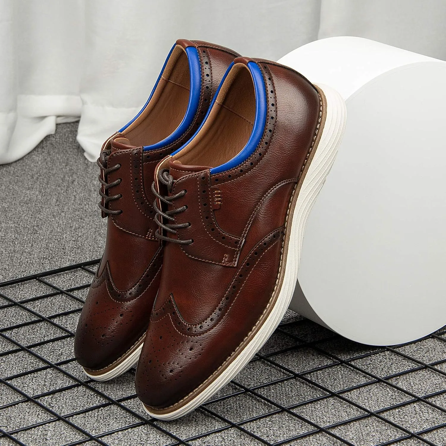 Meijiana Men's Oxford Shoes - Blue - Casual Dress Shoes